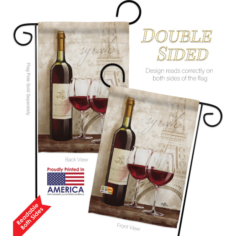 Ensemble de drapeaux en polyester 19 x 13 po Wine in Paris - Impressions