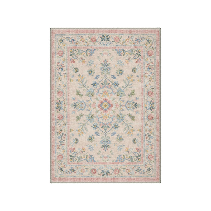 Tapis bleu pastel 5 x 7 pi