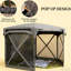 Adjustable Mesh Sidewalls Outdoor Tent,Pop Up Gazebo Screen Tent,With Removable Roof Cover, Roll-Up Wind Panels