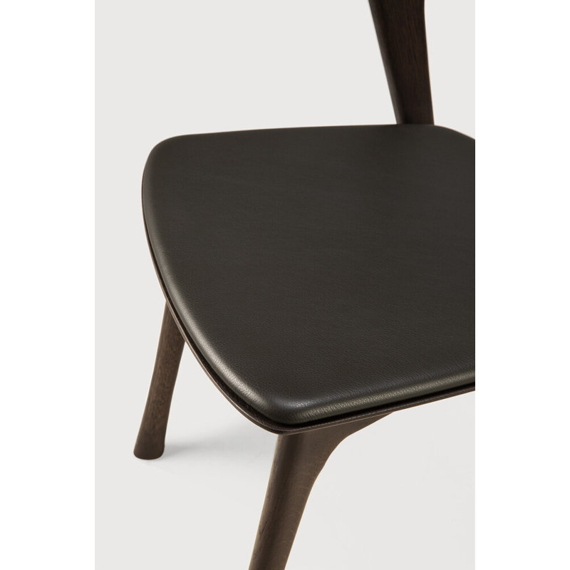 Bok Leather Dining Chair, Oak Brown Genuine Leather, Oak Brown