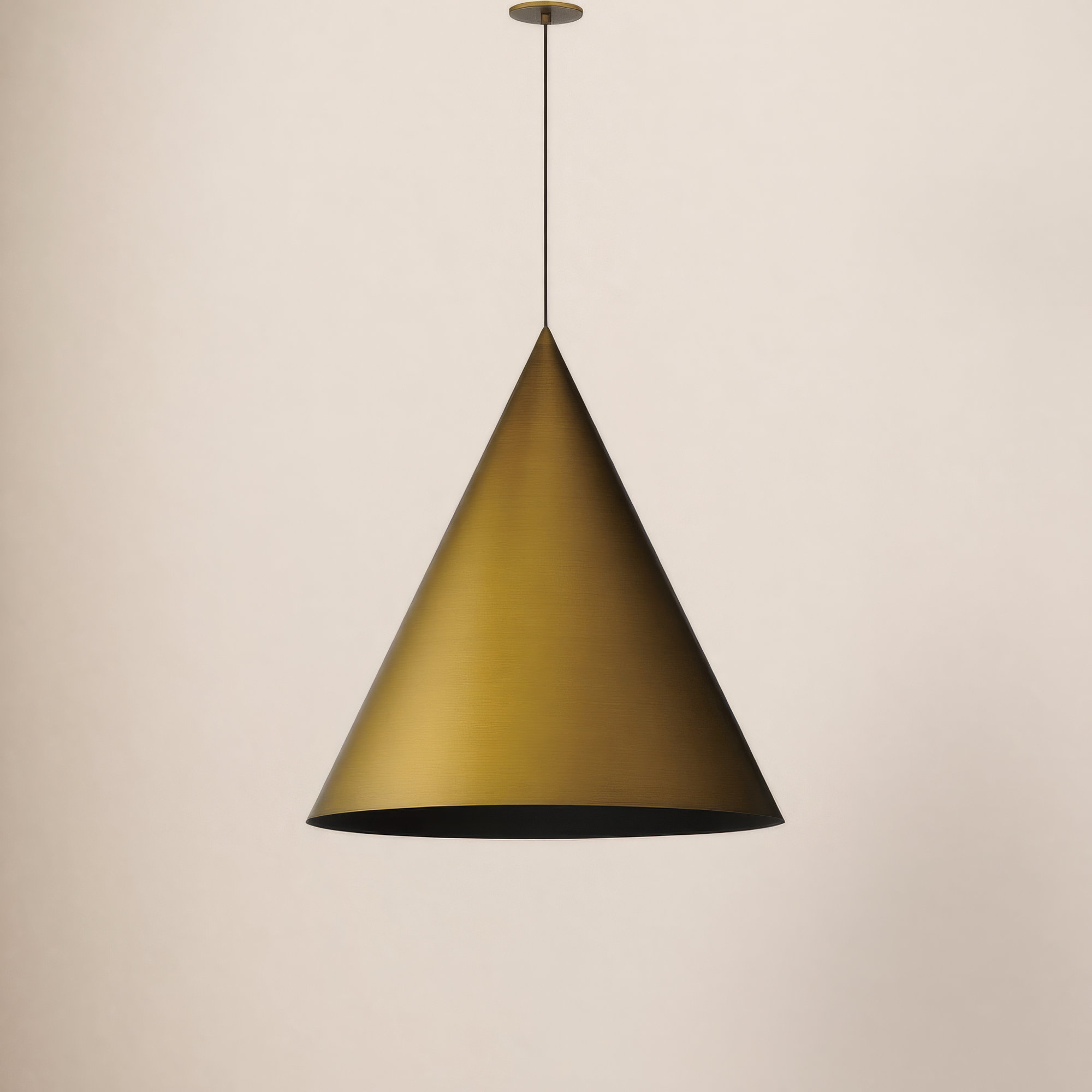 Assie Single Light Aluminum Dimmable Pendant, Gold