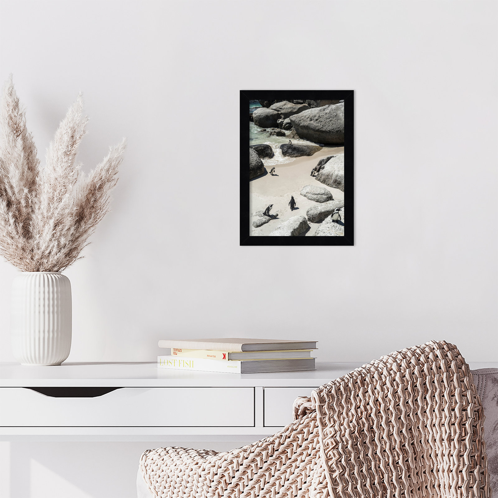 Chilling At the Beach No 2 by Shot by Clint Wood Framed Wall Art Print, Black, 13" H x 10" W
