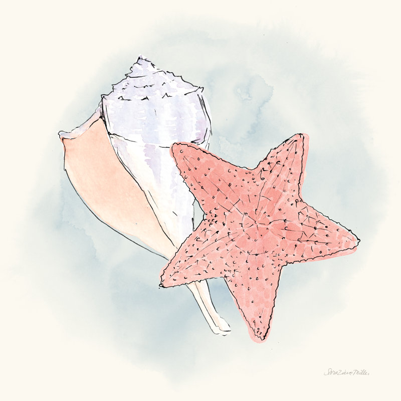«Sea Life II» par Sara Zieve Miller, reproduction d'art sur toile tendue, H 36 po x l 36 po