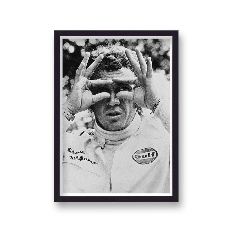 Steve Mcqueen In Motor Racing Suit 5 Le Mans - Single Picture Frame Print