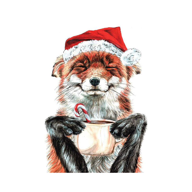 Morning Fox Christmas - Wrapped Canvas Painting, 101.6cm H x 66.04cm W x 1.905cm D