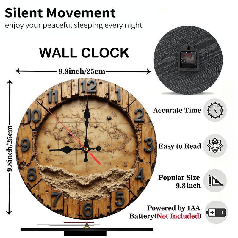 Horloge murale rétro en bois