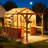 11 X 7 Ft Spruce Wood Greenhouse, Walk-in Green House With Pergola, Top-hung Folding Windows, Built-in Workstation & Staging Shelves-124433992