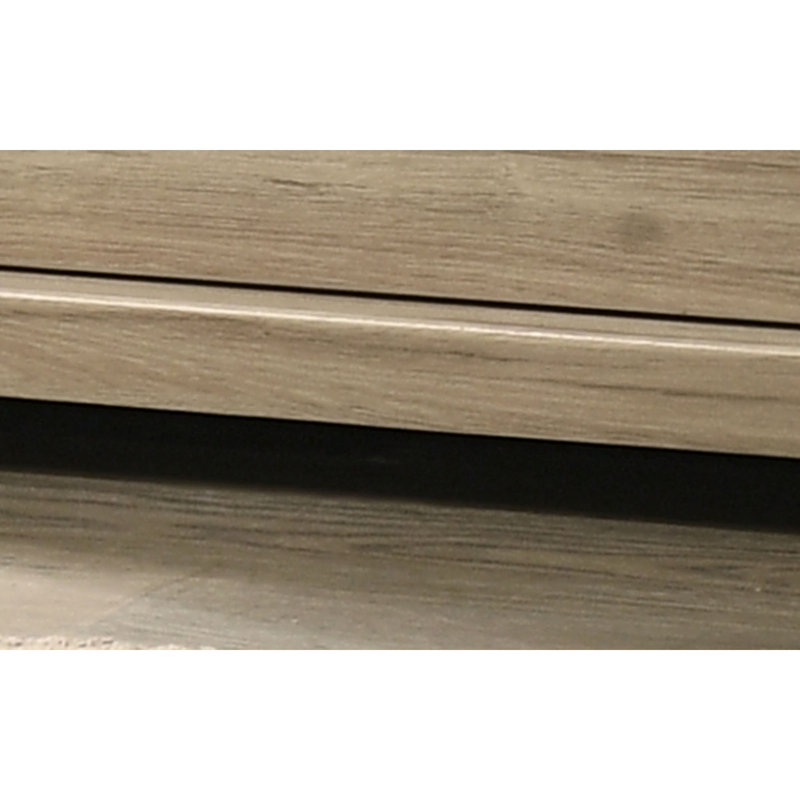 Commode 4 tiroirs avec poignées noires Elara, Chêne clair