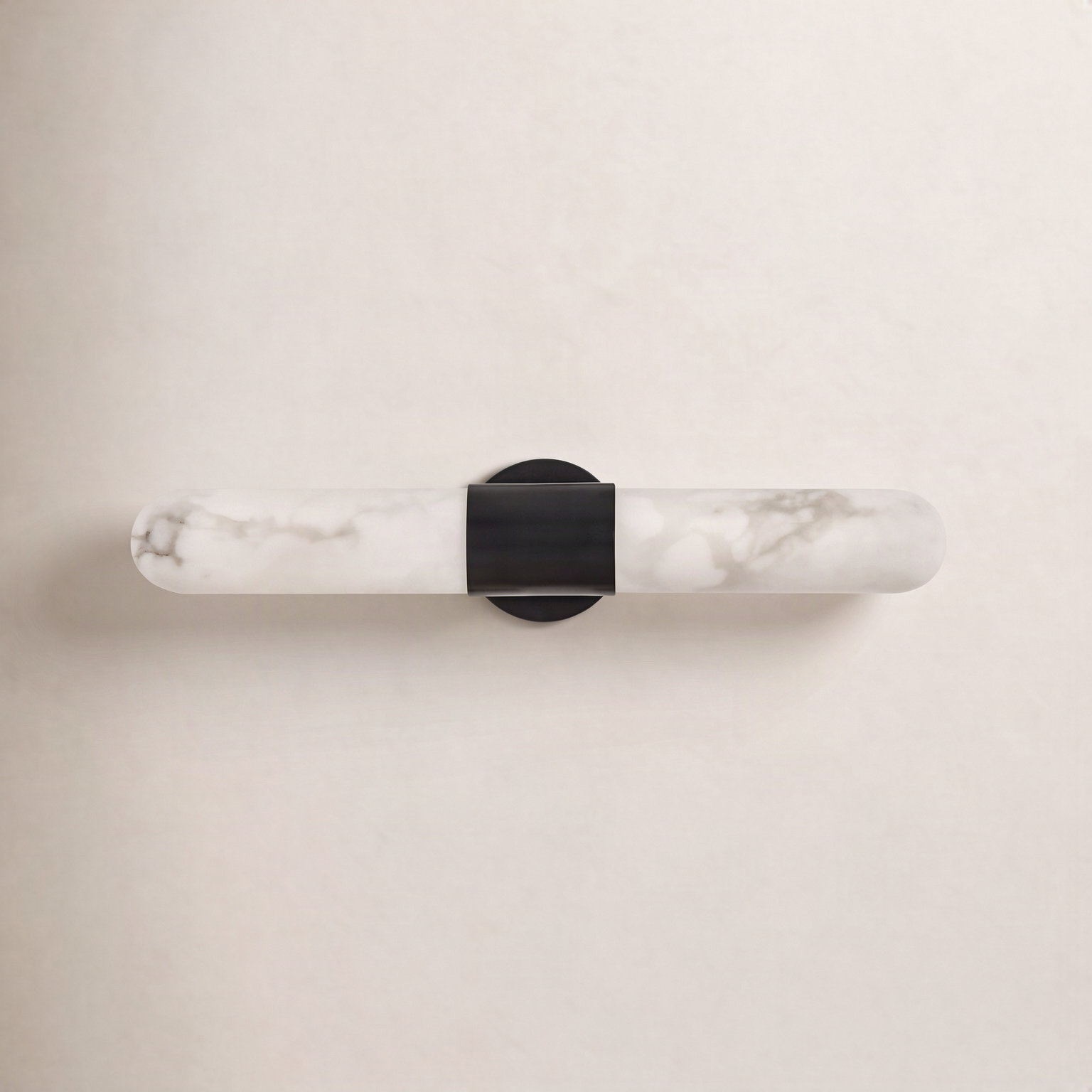 2 Light Alabaster Dimmable LED Bath Bar, Black Oxide