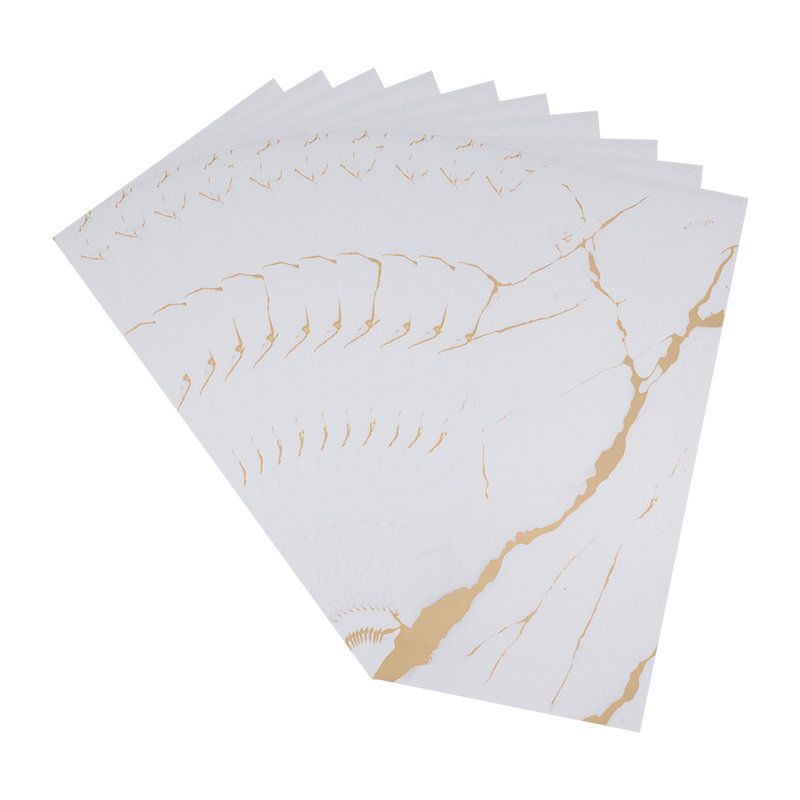 10Pcs Self-Adhesive Marble Pattern Wall Tile Stickers, 60cm L x 30cm W, White