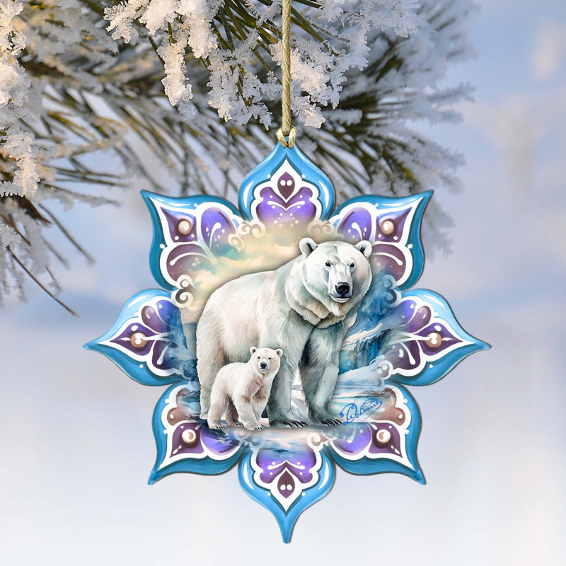 Ornements en forme de flocon de neige en forme d'ours polaire par Debrekht
