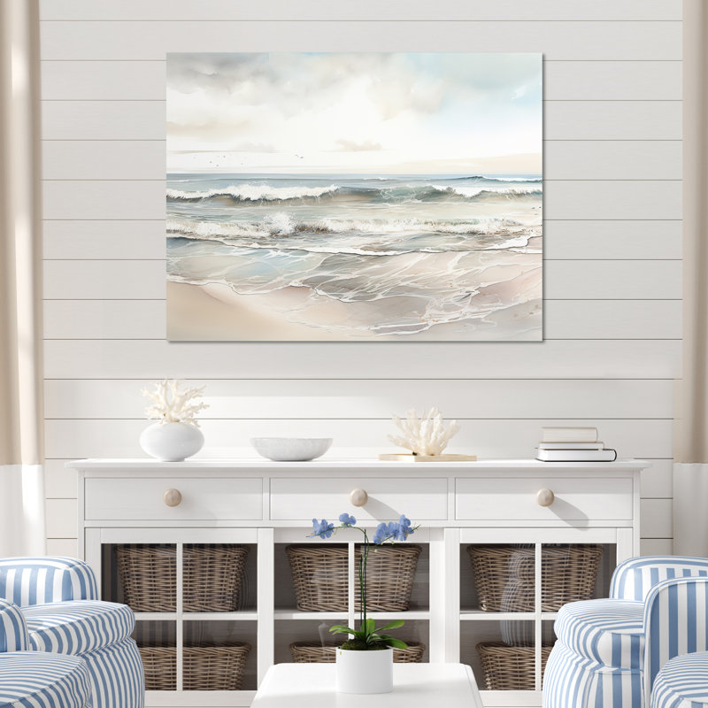 Pickensville - plage et océan, impressions sur toile, H 34 po x l 44 po x P 1,5 po, Toile tendue