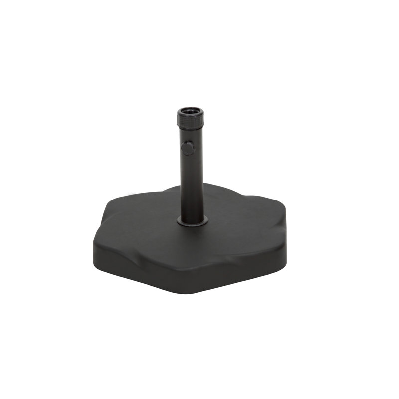 Base de parasol hexagonale en béton et en fer noir (66 lb)