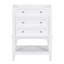 Meuble-lavabo 24 po sans lavabo, base seulement, structure en bois, armoire de rangement avec tiroir et tablette ouverte, blanc