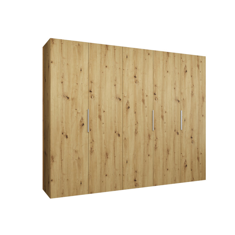 Manufactured Wood Wardrobe, artisan oak + handles: cashmere