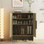 Rangement pour chaussures, armoire à chaussures en bois avec portes, rangement pour chaussures moderne avec tablettes réglables, pour vestibule, couloir, salon-130150962