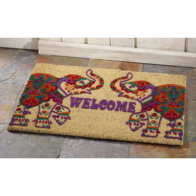 Elephant Welcome Outdoor Doormat