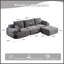 Canapé d'angle modulaire Cloud en velours côtelé gris moderne, en forme de L, avec assise extra profonde et rembourrage surdimensionné en mousse à mémoire de forme compressée, canapé doux et adapté aux animaux domestiques avec pouf pour grand salon ou appartement au sous-sol.-2068908020-2068908015