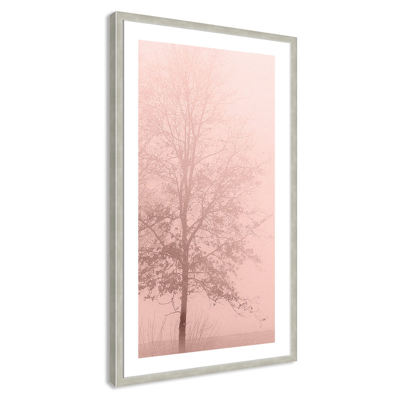 «Pinkest Dawn I», reproduction encadrée, Argent chaleureux, H 26 po x l 46 po x P 1,13 po