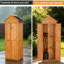 Remise de rangement extérieure - Armoire à outils imperméable en bois pour patio, pelouse avec portes verrouillables. Weather Design Utilisation à long terme. Assemblage simple, fournitures de jardin et de piscine à usages multiples. Fabrication solide. 23 po