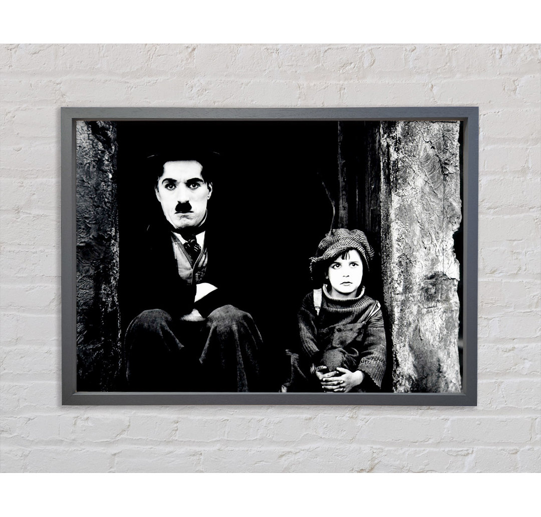 Charlie Chaplin The Kid - Einzelner Bilderrahmen Kunstdrucke auf Leinwand