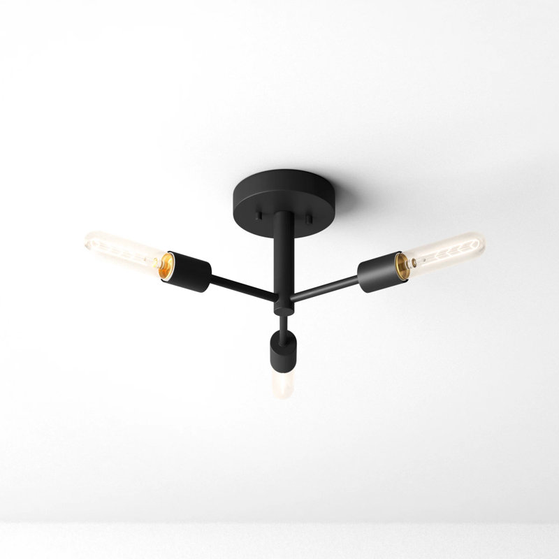 Leto Semi Flush Mount, Midnight Black