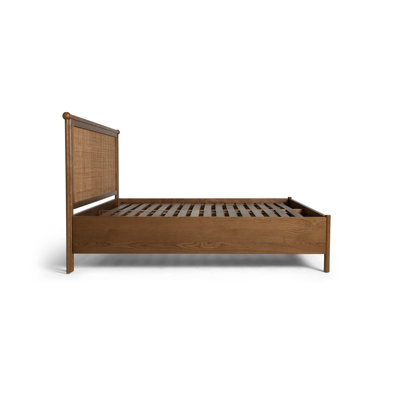Clover Wood & Woven Bed - King