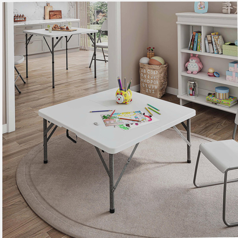 Table pliante carrée de 34 pouces à hauteur ajustable avec poignée facile à saisir Techni Home