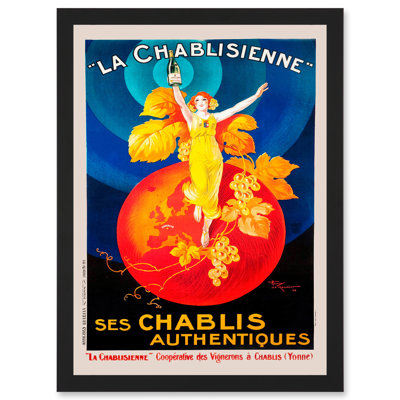 Chablis Wine French Vintage Advert - Single Picture Frame Art Prints