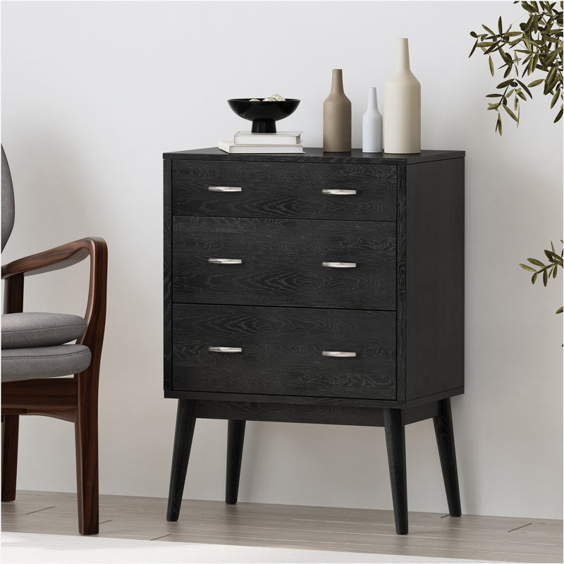 Commode 3 tiroirs l 23,75 po Caton, Noir