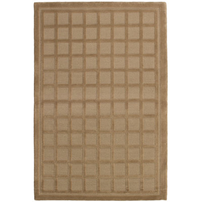 Tapis de zone brun clair en laine noué la à la main kathmandu Barrientos