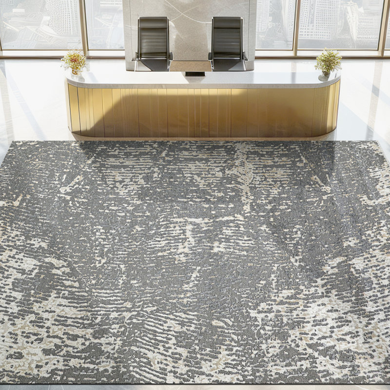 Tapis ivoire et gris clair noué à la main de haute qualité, Rectangle 6 pi x 9 pi