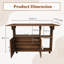 Table pliante multifonctionnelle avec tablettes et roulettes de rangement, table de salle à manger pliable de 47 pouces pour les petits espaces, bureau compact pour la cuisine, dortoir, bureau