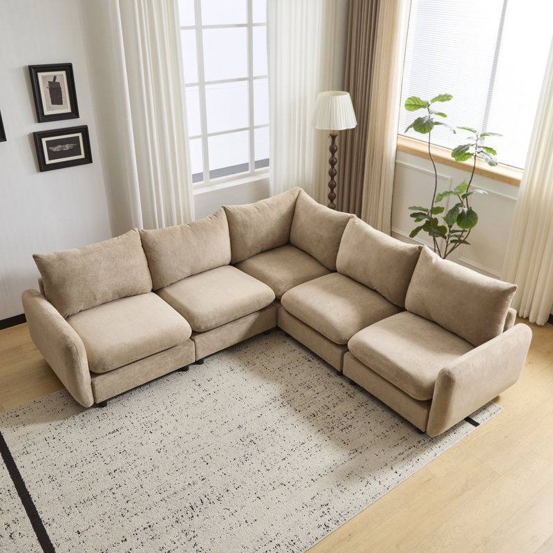 Ryder Modular Sectional Sofa, 34" H x 99.5" W x 99.5" D, Nomad Polyester Blend