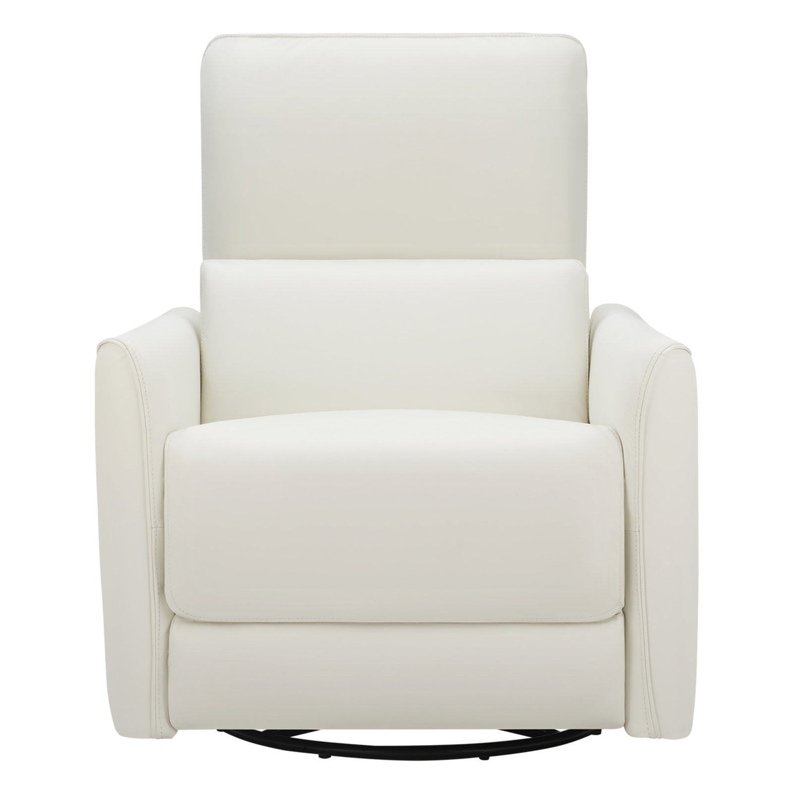 Santo 33" Genuine Leather Swivel Power Recliner, White