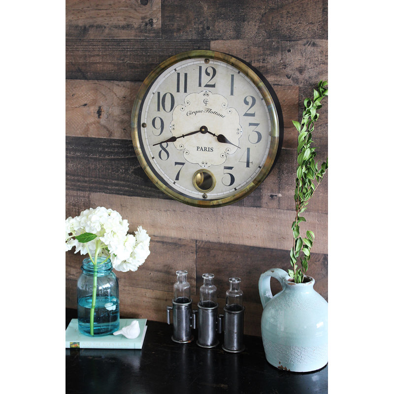 Darell Metal Wall Clock, Gray