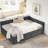 Full Size Upholstered Daybed In Grey Velvet, Two Drawers For Storage Function, Comfortable And , Vertical Stripe Pattern, Easy Assembly Process Purposes, Hassle --189486958