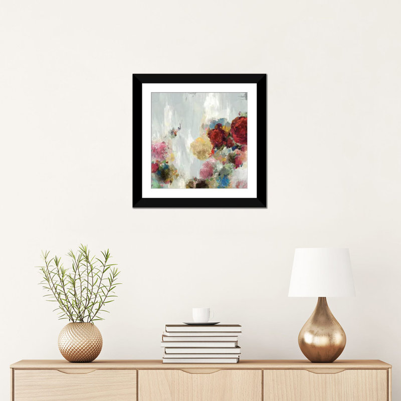 «Sept II», reproduction sur toile, Papier d'art encadré noir, Blanc, H 16 po x l 16 po x P 1 po