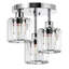 Plafonniers modernes en cristal, plafonnier semi-encastré 3 lumières avec abat-jour en cristal transparent-821262857