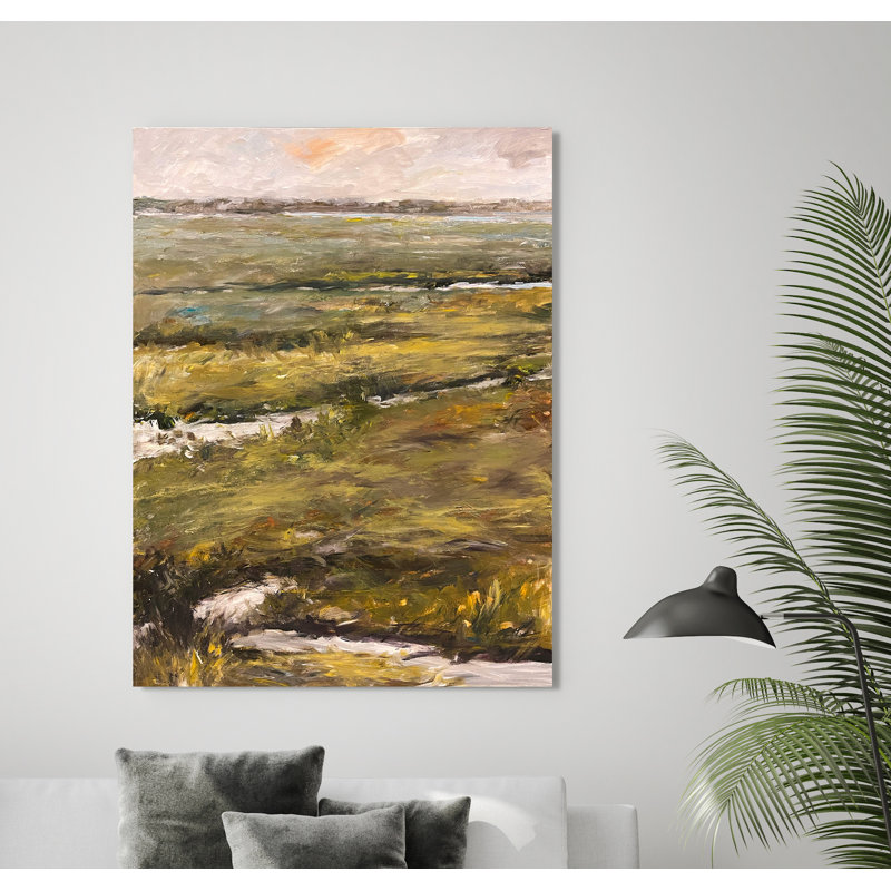 Winding Water On Giclee Canvas Hand Embellished Art, Black Framed Canvas, 24" H x 20" W x 1.75" D