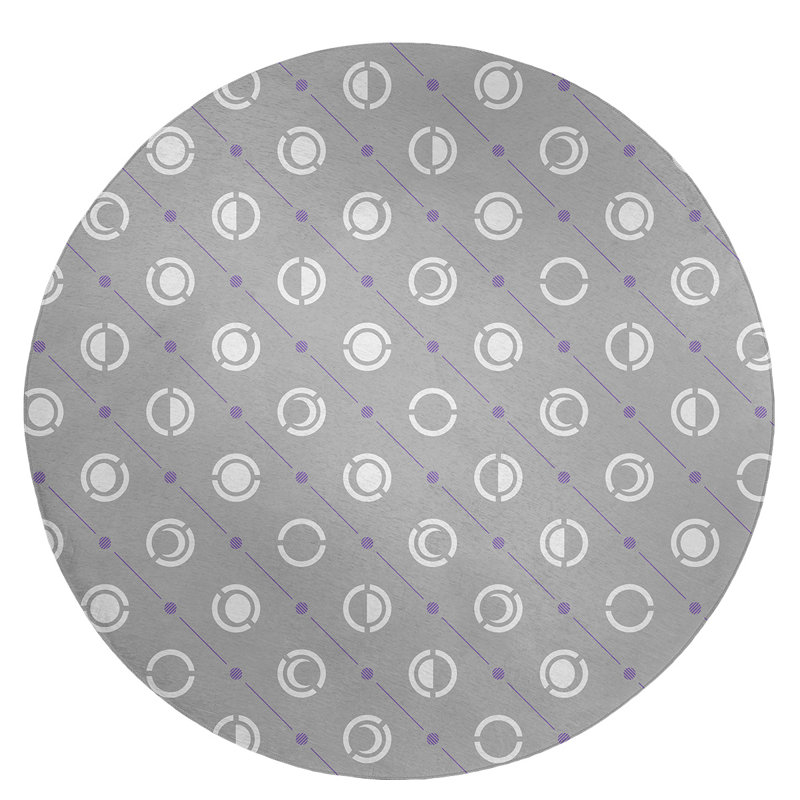 Chenille Geometric Indoor Rug, Round 5'