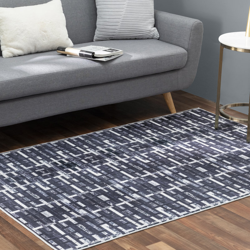 Faux Cowhide Digital Printed Patchwork The Missing Link Contemporary Indoor Area Rug Cotton Canvas Backing (4'' X 6'')