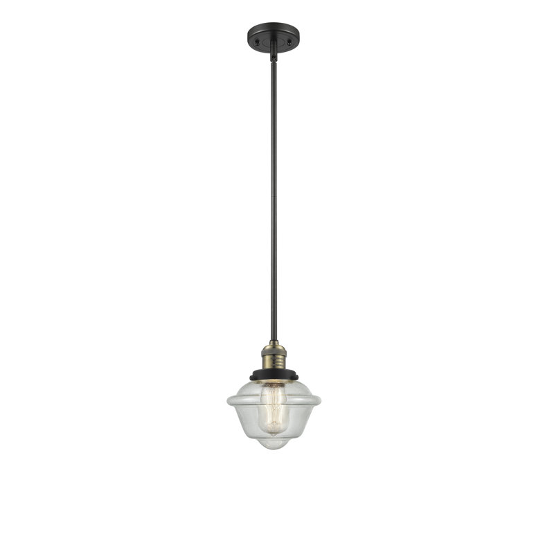 Luminaire suspendu simple 1 lumière Baptiste, Grainé, Laiton antique noir, Ampoule DEL 6 watts Vinage