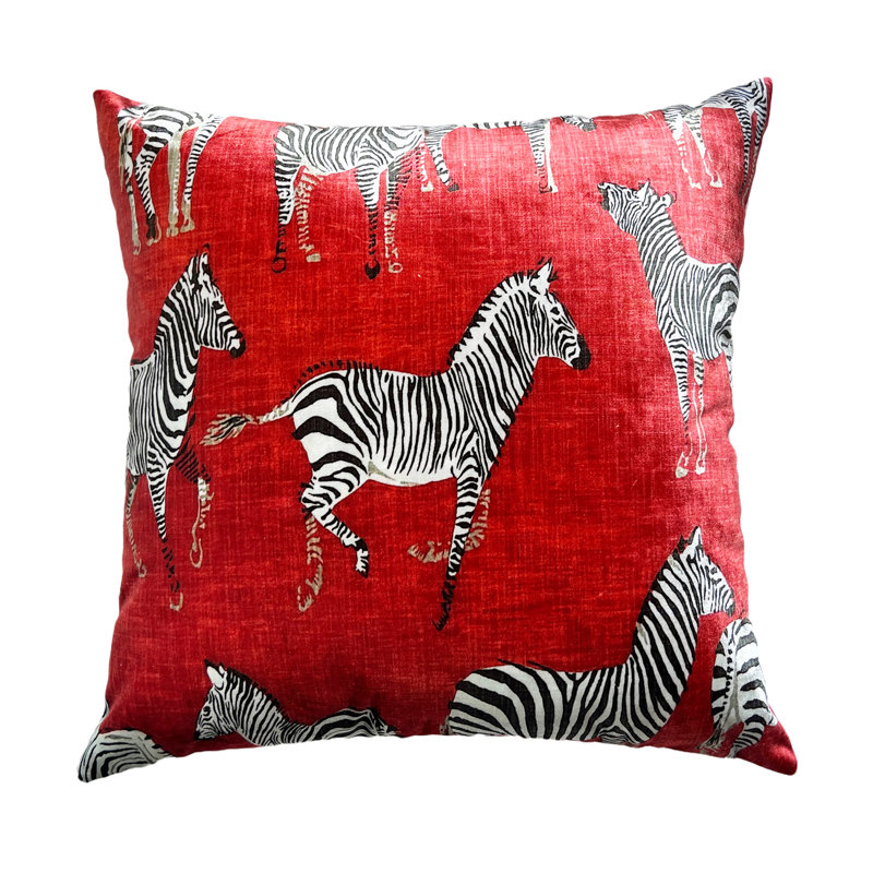 Amber Red Zebra Pillow