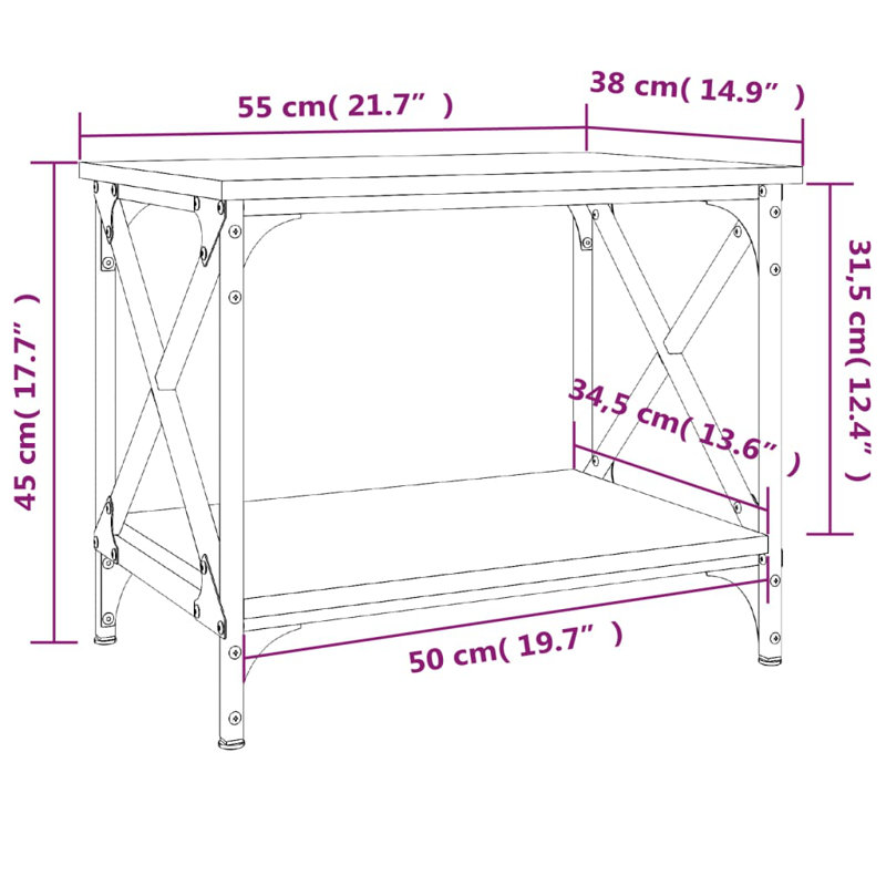 Basug Frame End Table, Grey Sonoma