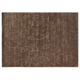 Super Tibetan hand-knotted Wool/Bamboo Silk Chocolate Area Rug