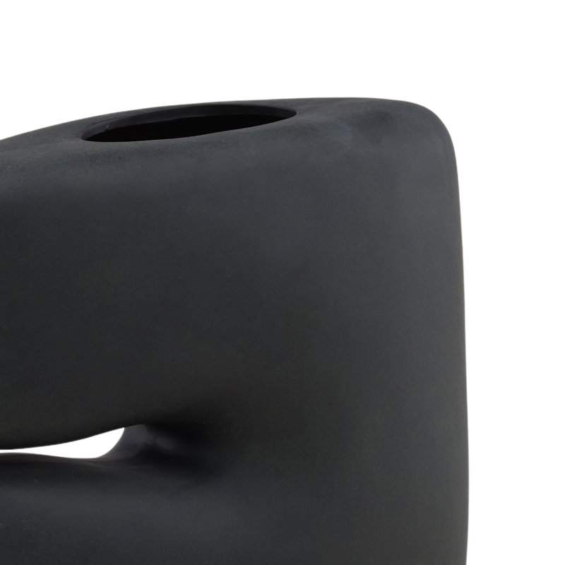 Niamh 17" Tall Terracotta Vase, Black