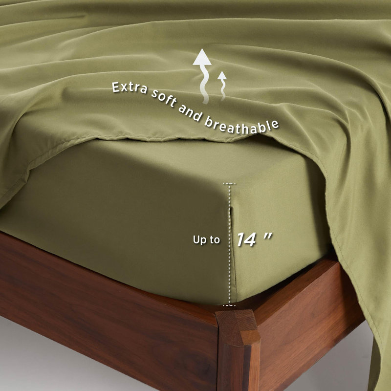 Bedsure Bed in a Bag - Reversible Flroal & Plant Pattern Printed with Comforters, Sheets, Pillowcases & Shams, Forest Green