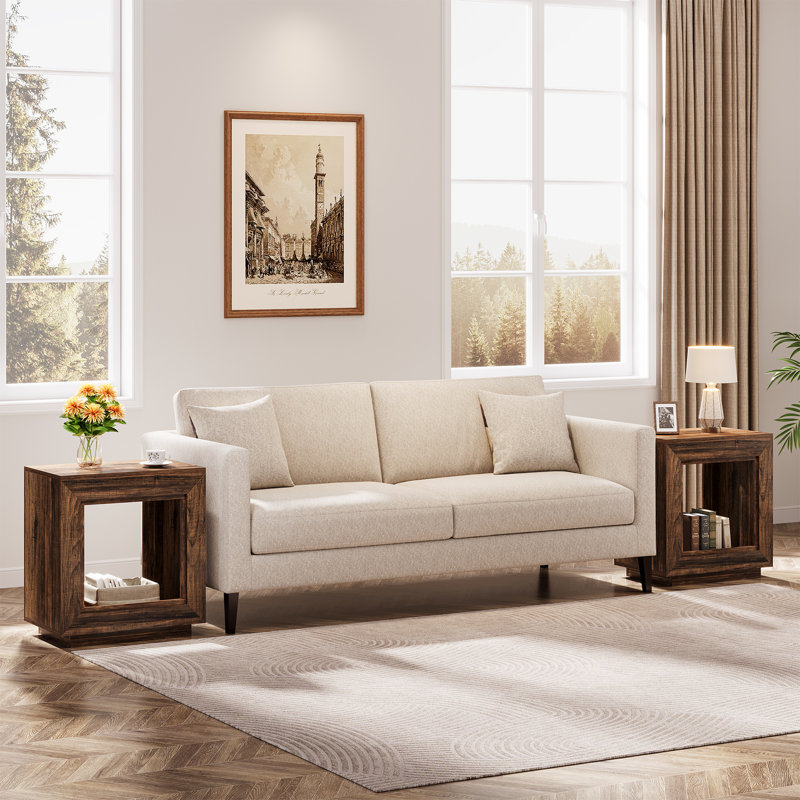 24" Farmhouse Square End Table, Rustic Brown