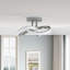 Plafonnier moderne à DEL moderne en métal nickelé, intensité réglable, certifié ETL, 6000K, 18 W